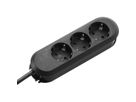 BACHMANN SMART Steckdosenleiste 3x Schutzkontakt, geschraubt, schwarz, 3 m