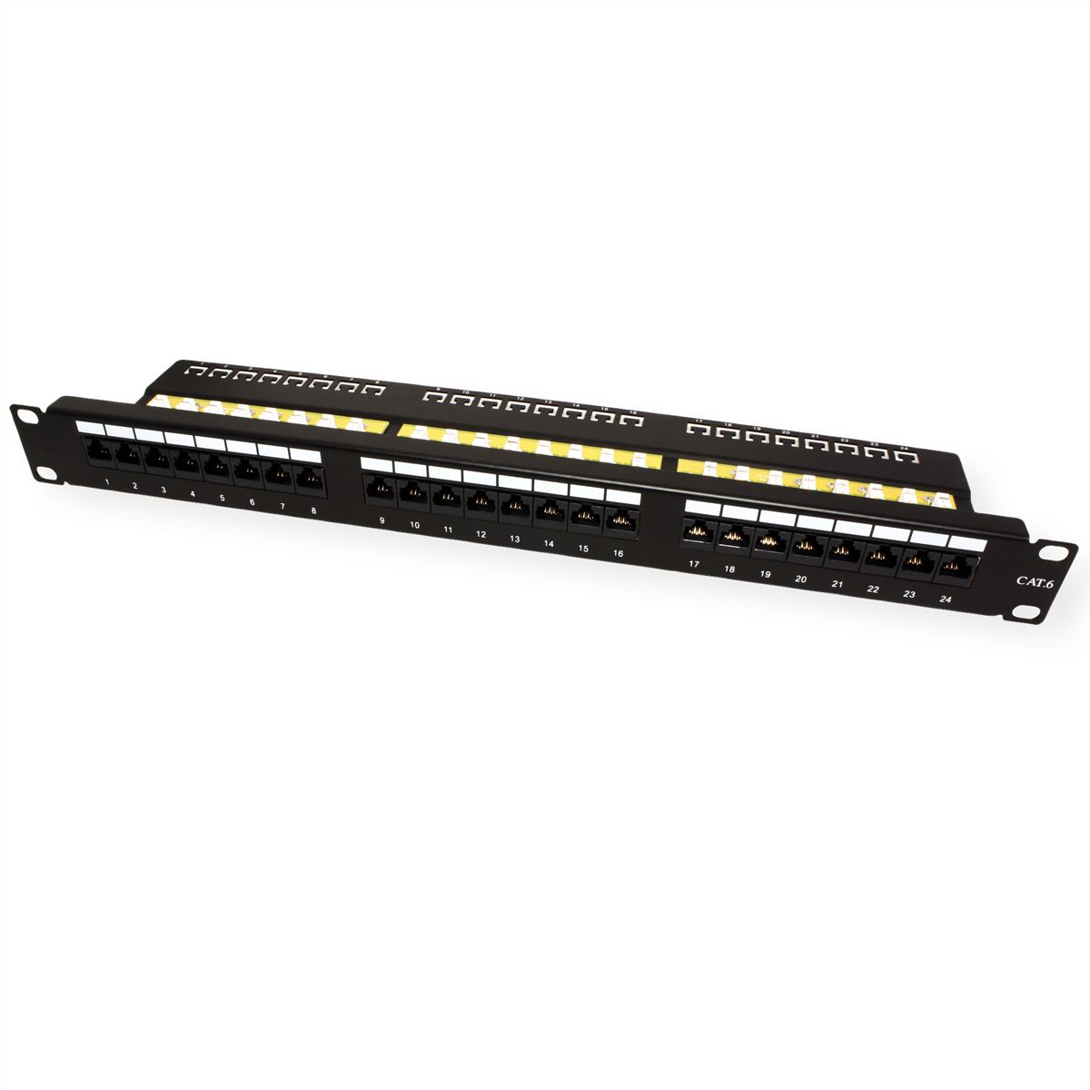 VALUE Cat.6 (Class E) 19-Zoll-Patchpanel, 24P, ungeschirmt, schwarz
