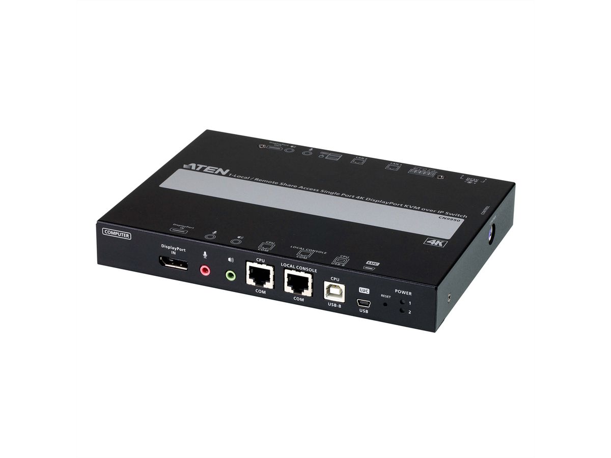 ATEN CN9950 1-Local-Remote Share Access Einzelport 4K DisplayPort KVM over IP Switch