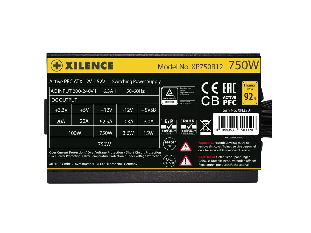 Xilence XP750R12 750W PC Netzteil, Meet 80+ Gold, Gaming, ATX