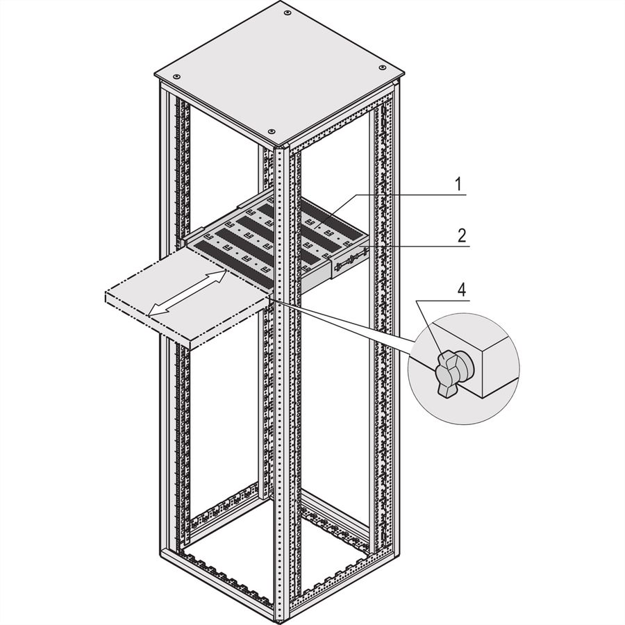 SCHROFF Gestellfachboden ausziehbar - GESTELL AUSZ.FACH. 800B 500T