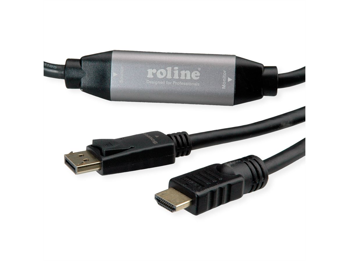 ROLINE DisplayPort Kabel DP - UHDTV, ST/ST, schwarz, 10 m