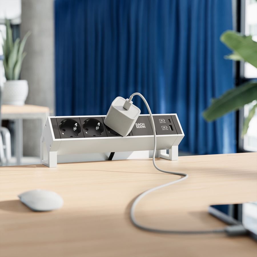 BACHMANN DESK2 3x Schutzkontakt GST18 Inox