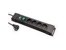 BACHMANN CONNECTUS 4xUTE, 1xSchalter 2,0m CEE7/7 Schwarz