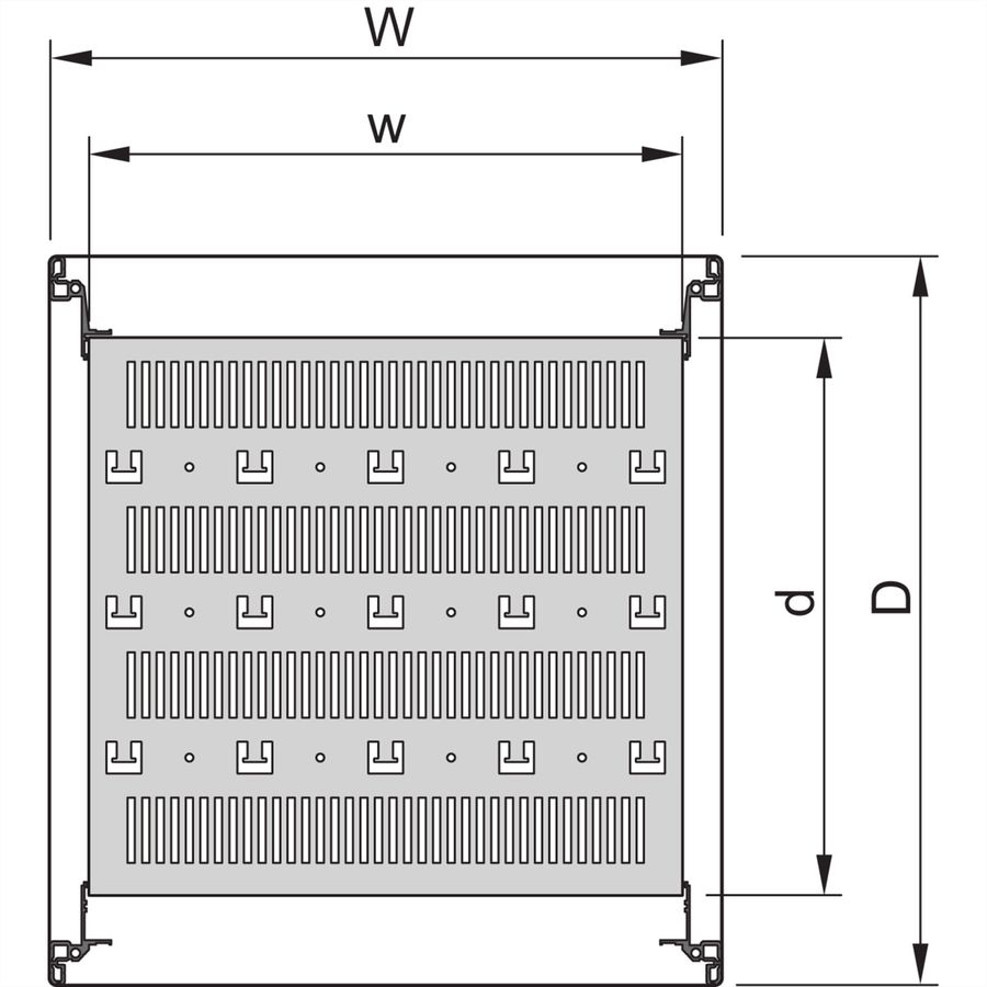SCHROFF Fachboden, stationär - 19"FACHB.STAT.600B 500T 7021