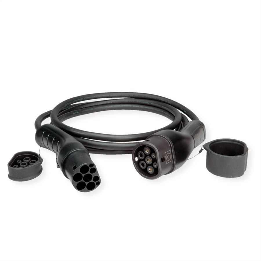ROLINE E-Auto Ladekabel Typ2, 3-phasig, 480VAC (3P+N+E), 32 A, 22 kW, 7,5 m