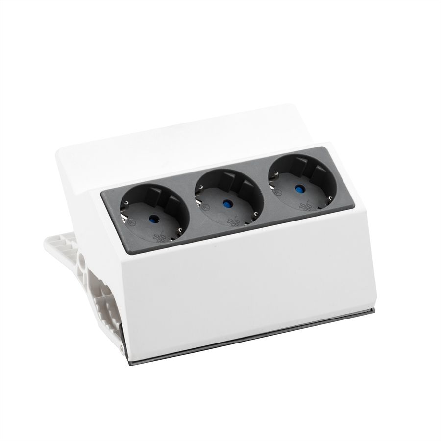 BACHMANN PEGGY Aufklemmsteckdosenleiste 3x Schutzkontakt, weiß, 3 m