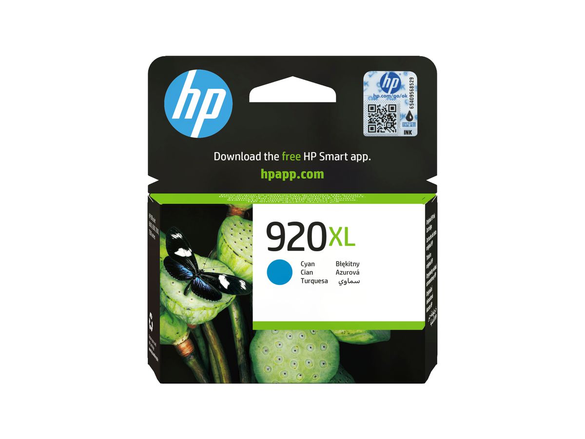 HP 920XL Cyan Original Druckerpatrone mit hoher Reichweite
