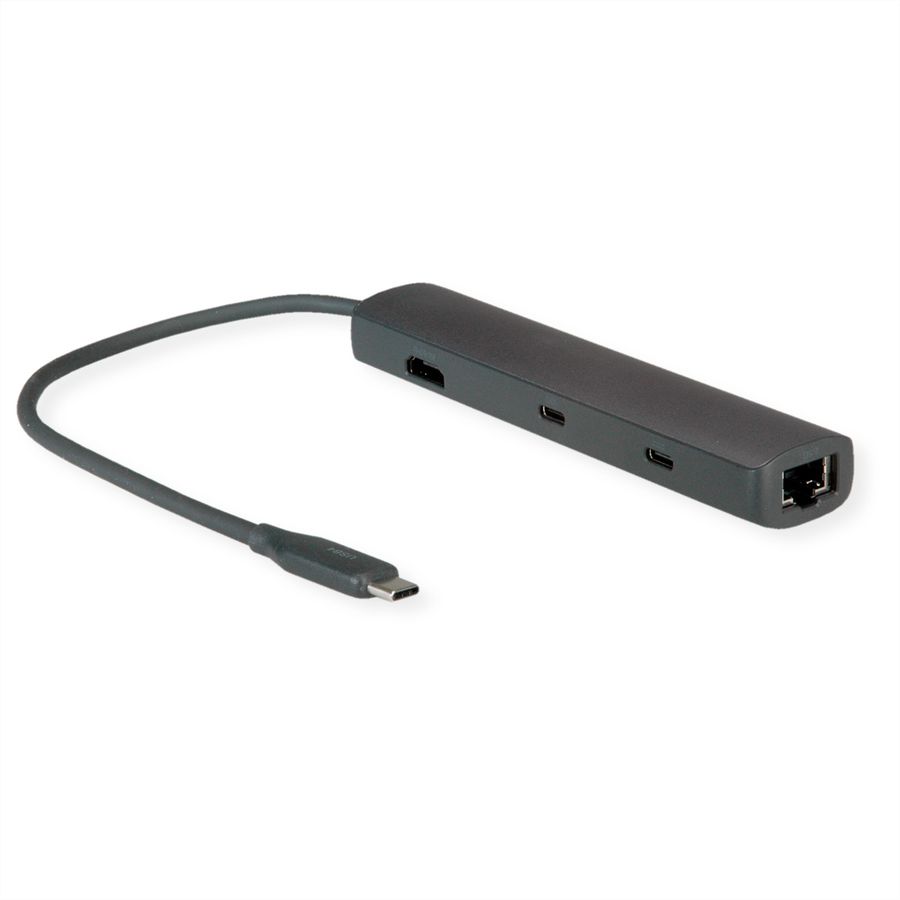 ROLINE Dockingstation USB Typ C, 8K30 HDMI, USB 3.2 Gen 2 (Typ-A+C), PD, 2.5GbE LAN