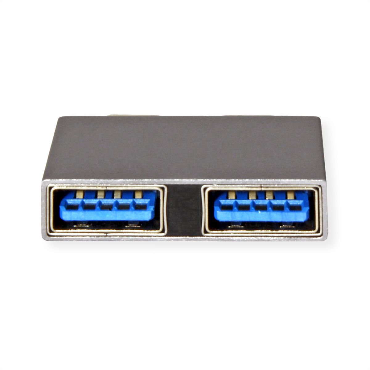 ROLINE USB 3.2 Gen 2 Adapter, 2x USB Typ C - 2x Typ A, ST/BU, silberfarben