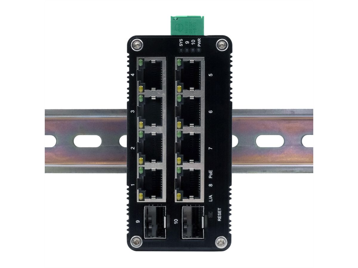 EX-62035MPoE-SFP-8+2 Port Industrial Gigabit SFP PoE+ Mini Switch Web Managed