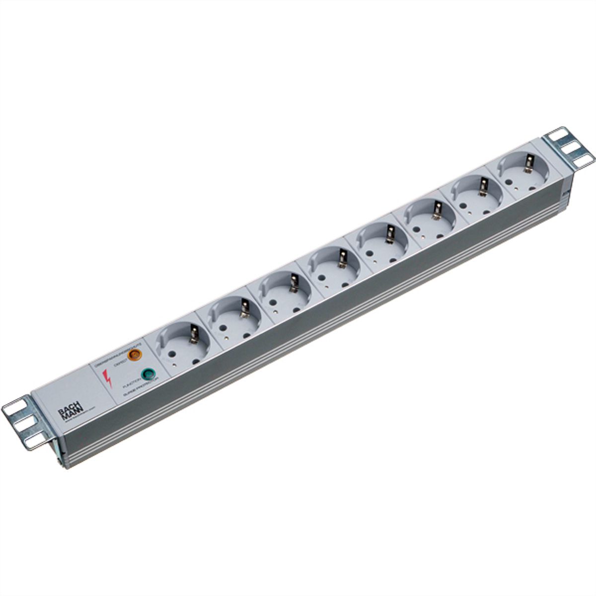 BACHMANN 19" Steckdosenleiste 8-fach mit ÜS ohne Schalter