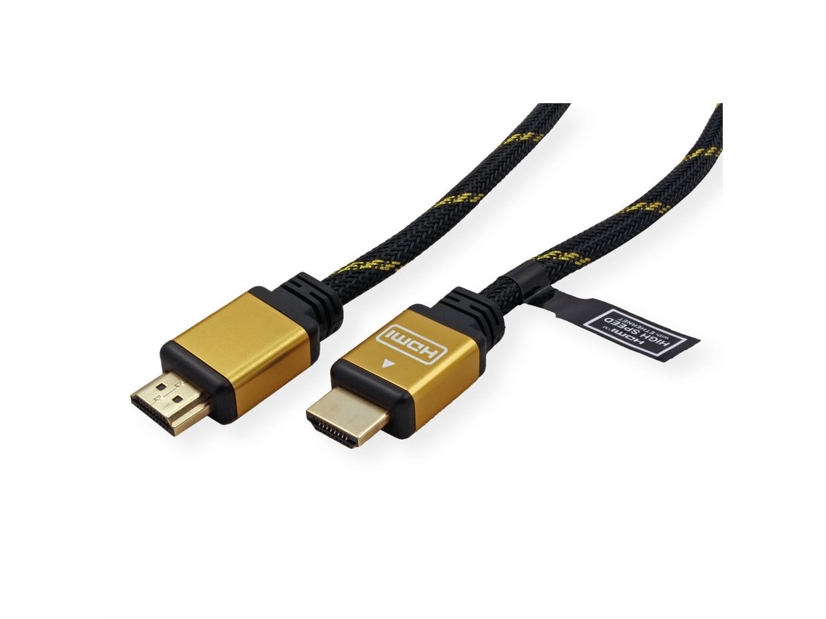 ROLINE GOLD HDMI High Speed Kabel mit Ethernet, 1 m