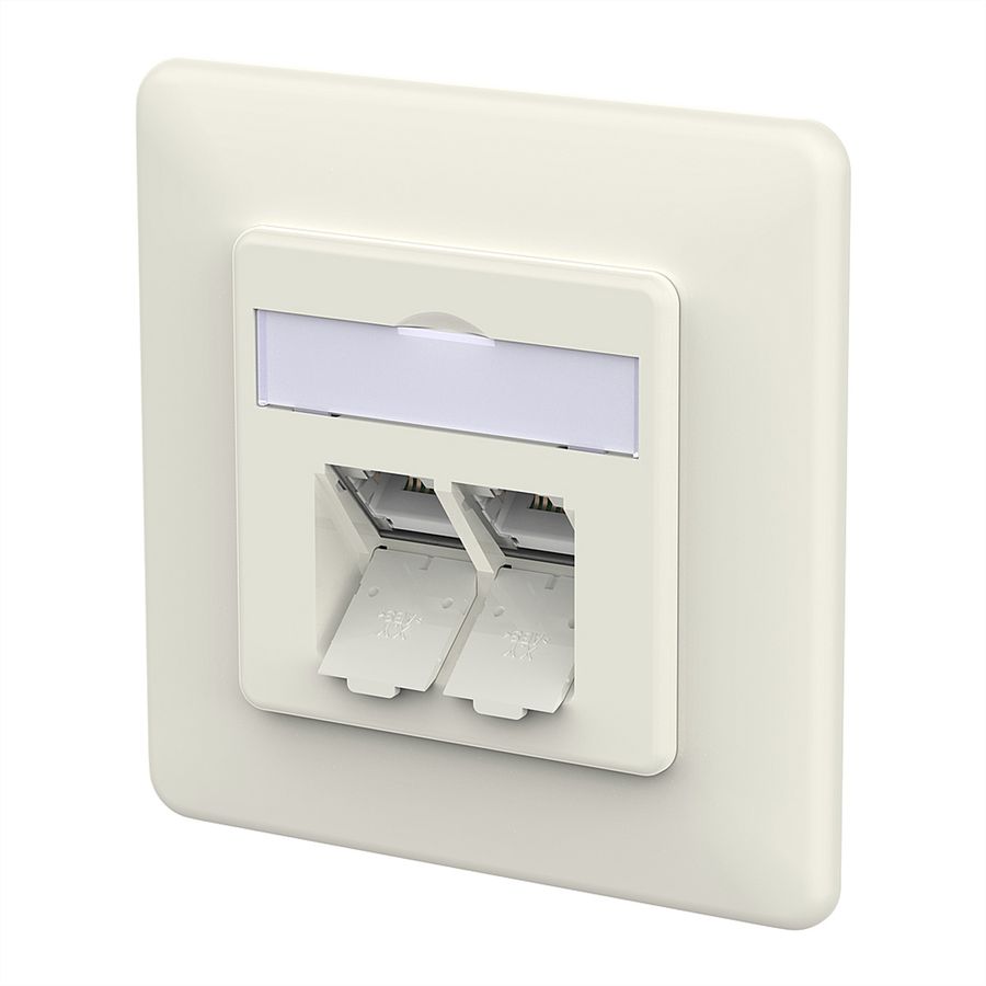 METZ CONNECT E-DAT C6A LSA++ Dose, 2 Port, UP, reinweiß