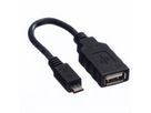 ROLINE USB 2.0 Kabel, USB 2.0 Typ Micro B - Typ A BU, OTG, 0,15 m