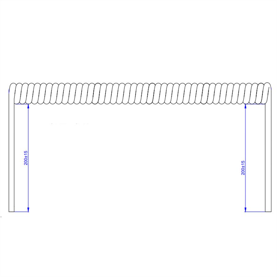 BACHMANN Wendelleitung 0,5m-2m sw 0,2m gerade, H05VV-F 3G1,5mm², glatt geschnitten
