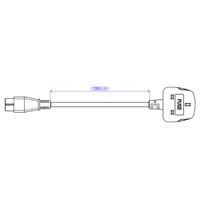 BACHMANN H05VV-F 3G0,75mm² sw L:1,0m, UK/IEC C5