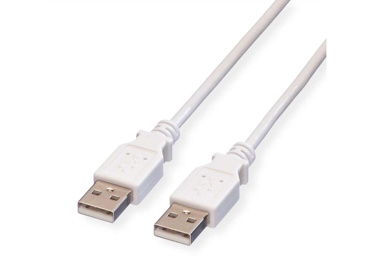 VALUE USB 2.0 Kabel, Typ A-A, weiß, 3 m