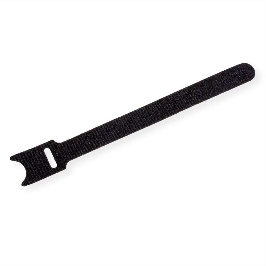 VALUE Klettbänder mit Lasche, 20Stk., schwarz, 15 cm