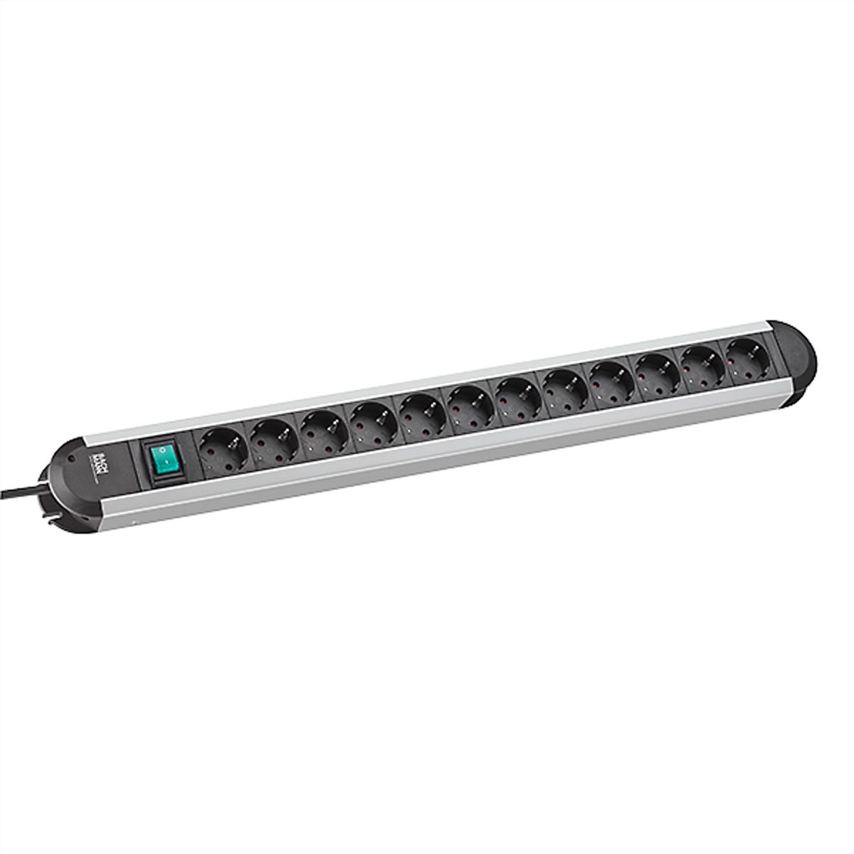 BACHMANN Steckdosenleiste ALU 12fach, 45°, mit Schalter, 1,75m