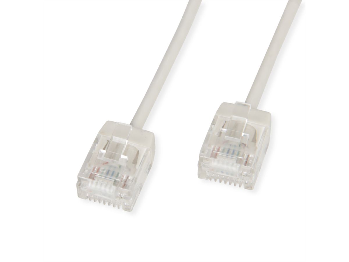 ROLINE UTP DataCenter Patchkabel Kat.6A (Class EA), LSOH, slim, extra kurzer Stecker, grau, 2 m