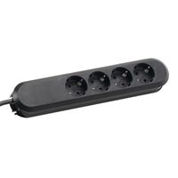 BACHMANN SMART Steckdosenleiste 4x CEE7/3 schwarz, Strom 1,5m CEE7/7