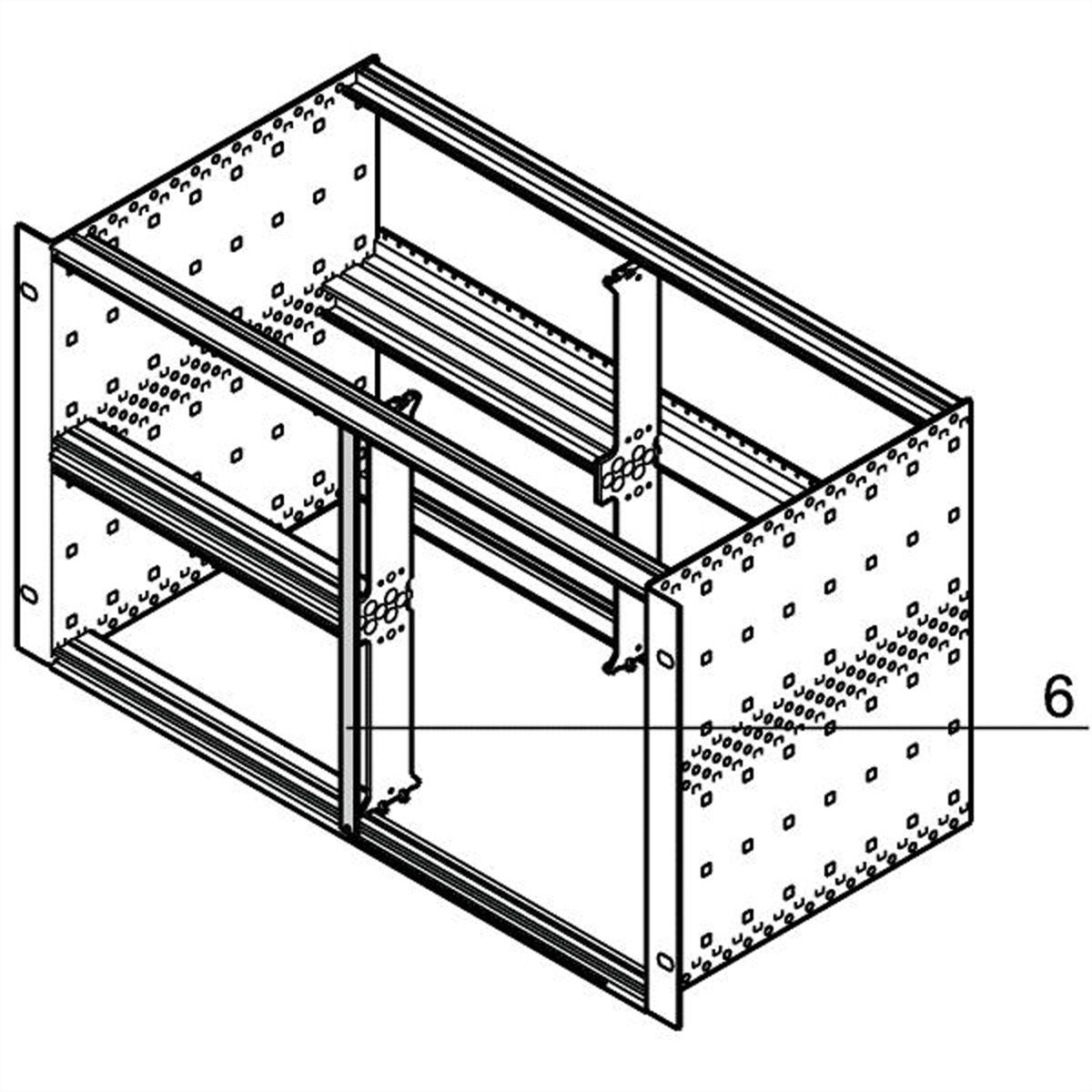SCHROFF Teilfrontplatte, U-Profil mit Klinkung, 6 H / 2 TE - FRONTPL.6HE 2TE VERT.AUSBAU