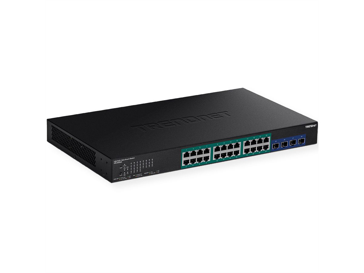 TRENDnet TPE-30284 28-Port Gigabit Switch, Web Smart PoE+ Switch mit 10G SFP+ slots