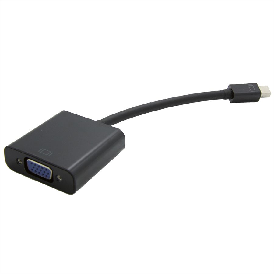VALUE Mini DisplayPort-VGA Adapter, Mini DP ST - VGA BU, Aktiv