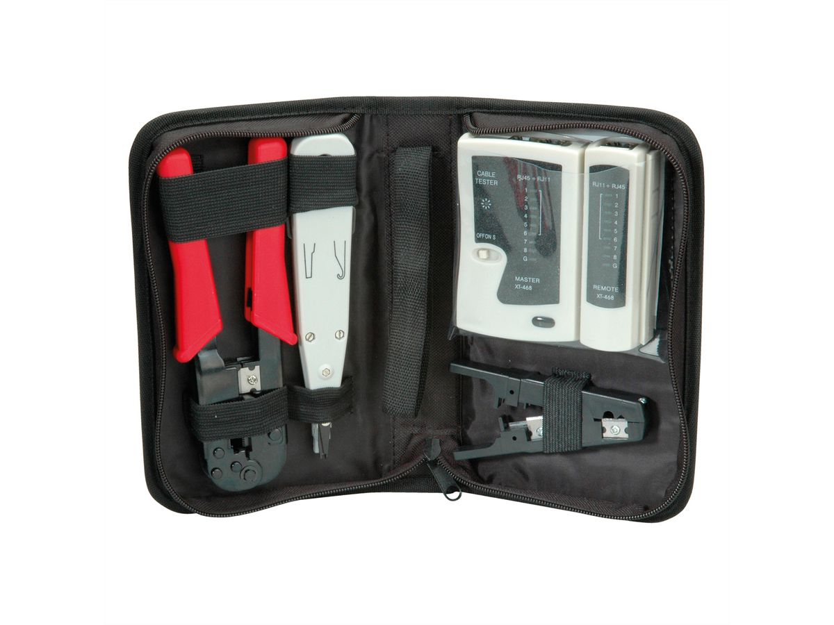 VALUE Netzwerk Werkzeug-Set, 4-teilig, mit Tasche
