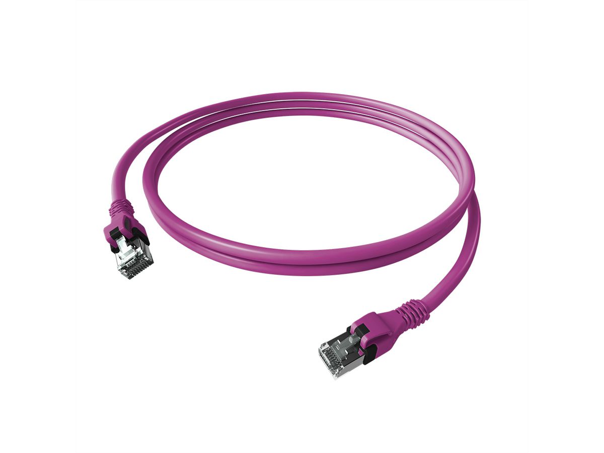 EasyLan DualBoot PushPull IP20 Patchkabel, Kat.6A (Class EA), S/FTP, violett, 5 m