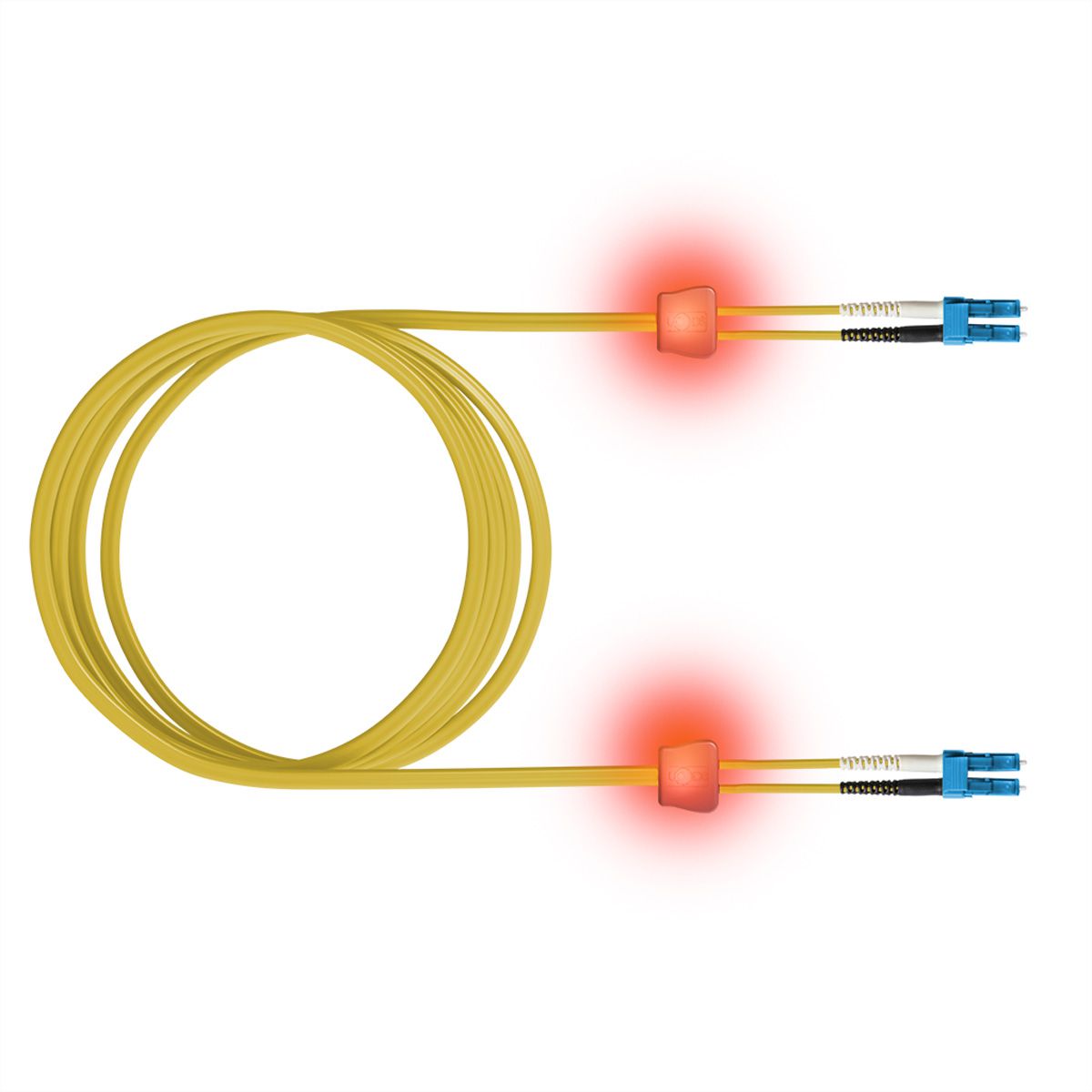 EasyLan LWL-LED-Patchkabel duplex 9/125µm OS2, LC/LC, gelb, 1 m