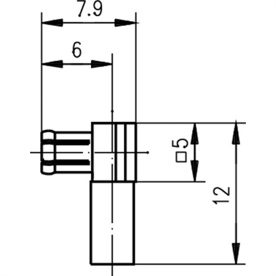 TELEGÄRTNER MCX-Winkelstecker für RG-316/U vergoldet