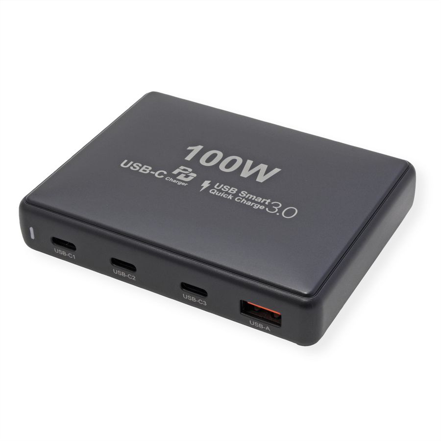 VALUE USB Charger, 4 Port (1x USB-A, 3x USB-C), max. 100W