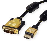 ROLINE GOLD Monitorkabel DVI (24+1) - HDMI, ST/ST, 1 m