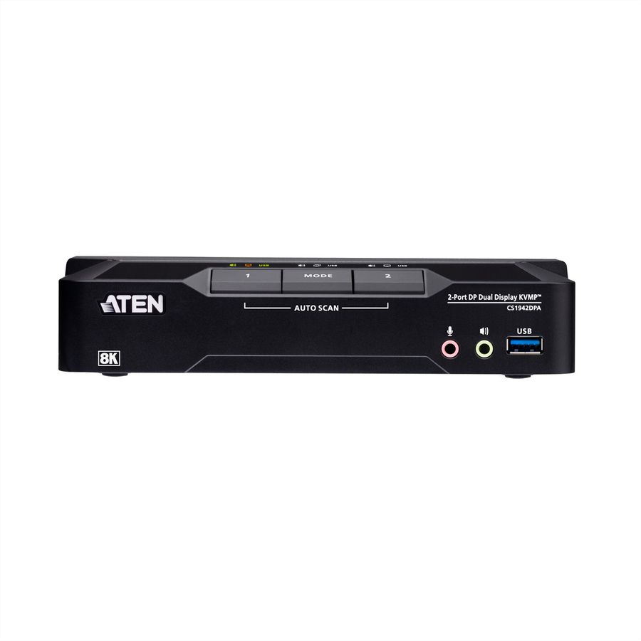ATEN CS1942DPA 2-Port USB 3.0 8K DP KVM, DUAL View