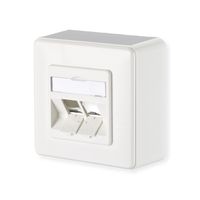 METZ CONNECT Modul Anschlussdose AP, 2 Port unbestückt reinweiß