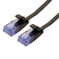 VALUE Patchkabel Cat.6A (Class EA) UTP, extra-flach, schwarz, 0,5 m