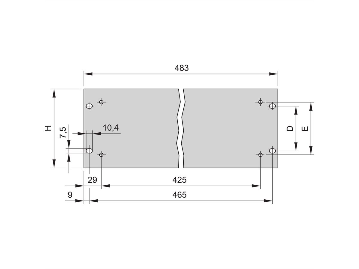 SCHROFF 19"-Frontplatten mit Grifflöcher - 19"-FRONTPLATTE 1HE ELOX.