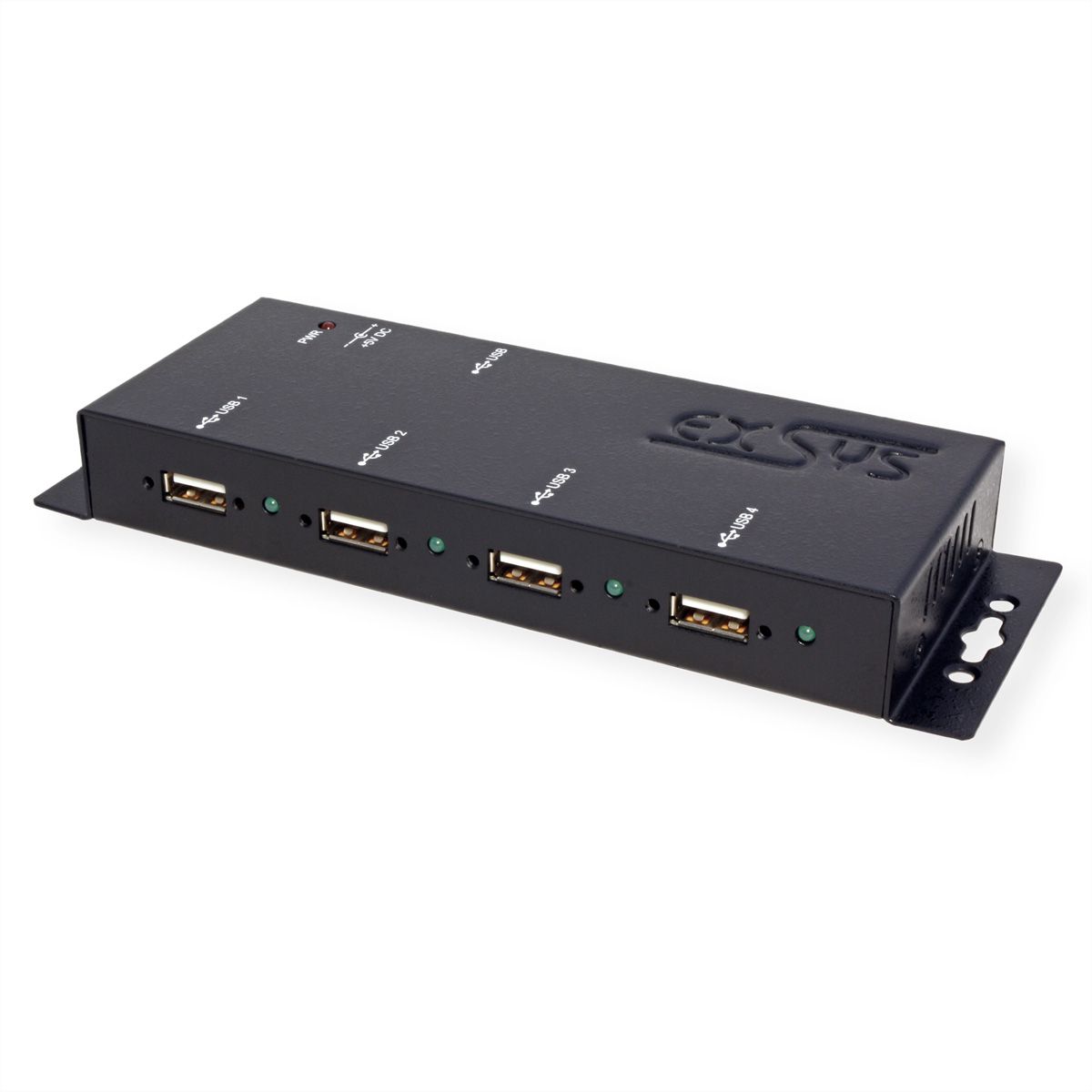 EXSYS EX-1166HMV 4 Port externer USB 2.0 Hub Metall verschraubbar
