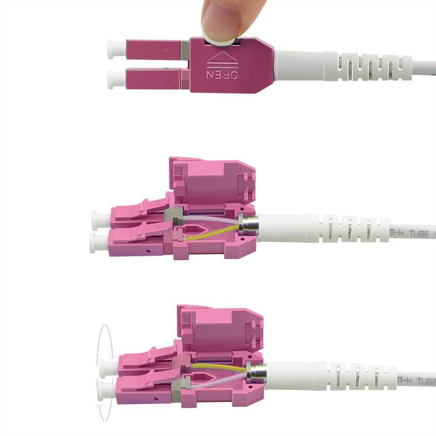 ROLINE LWL-Kabel duplex 50/125µm OM4, LC/LC, LSOH, UNIBOOT, violett, 2 m