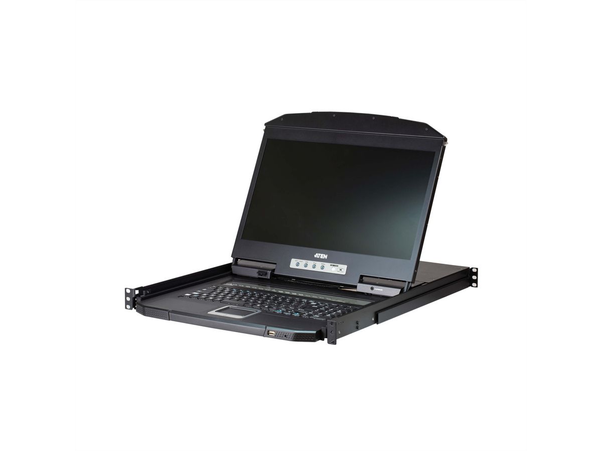 ATEN CL3116NX KVM-Switch, 18,5Zoll TFT, VGA, PS/2-USB, 16 Port, DE-Layout