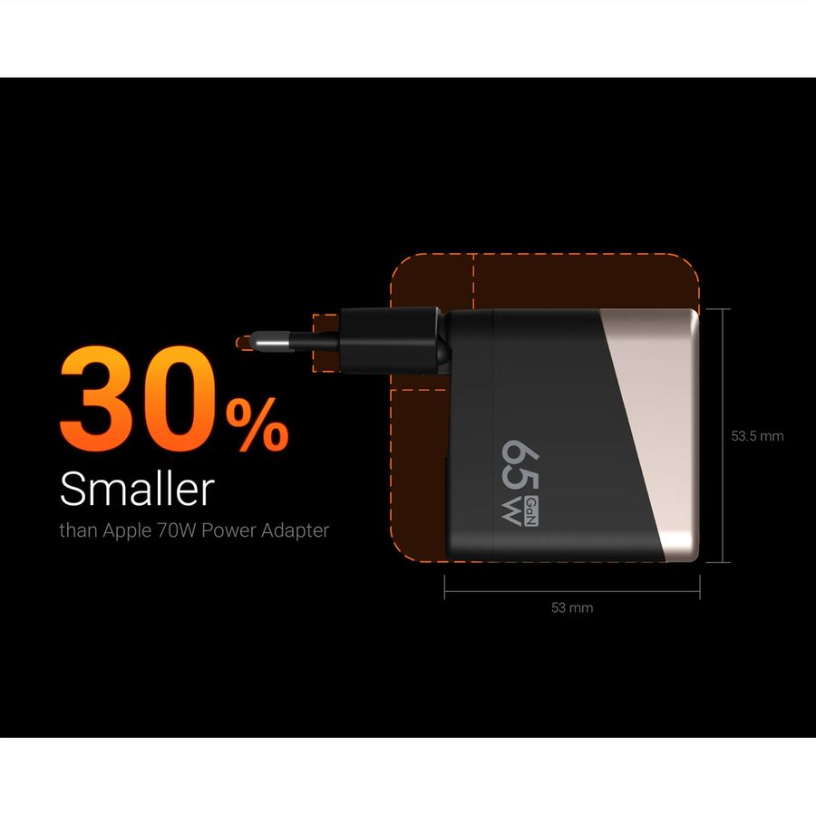 ATEN UP365 65W 3P GaN Charger, GaN, 65W