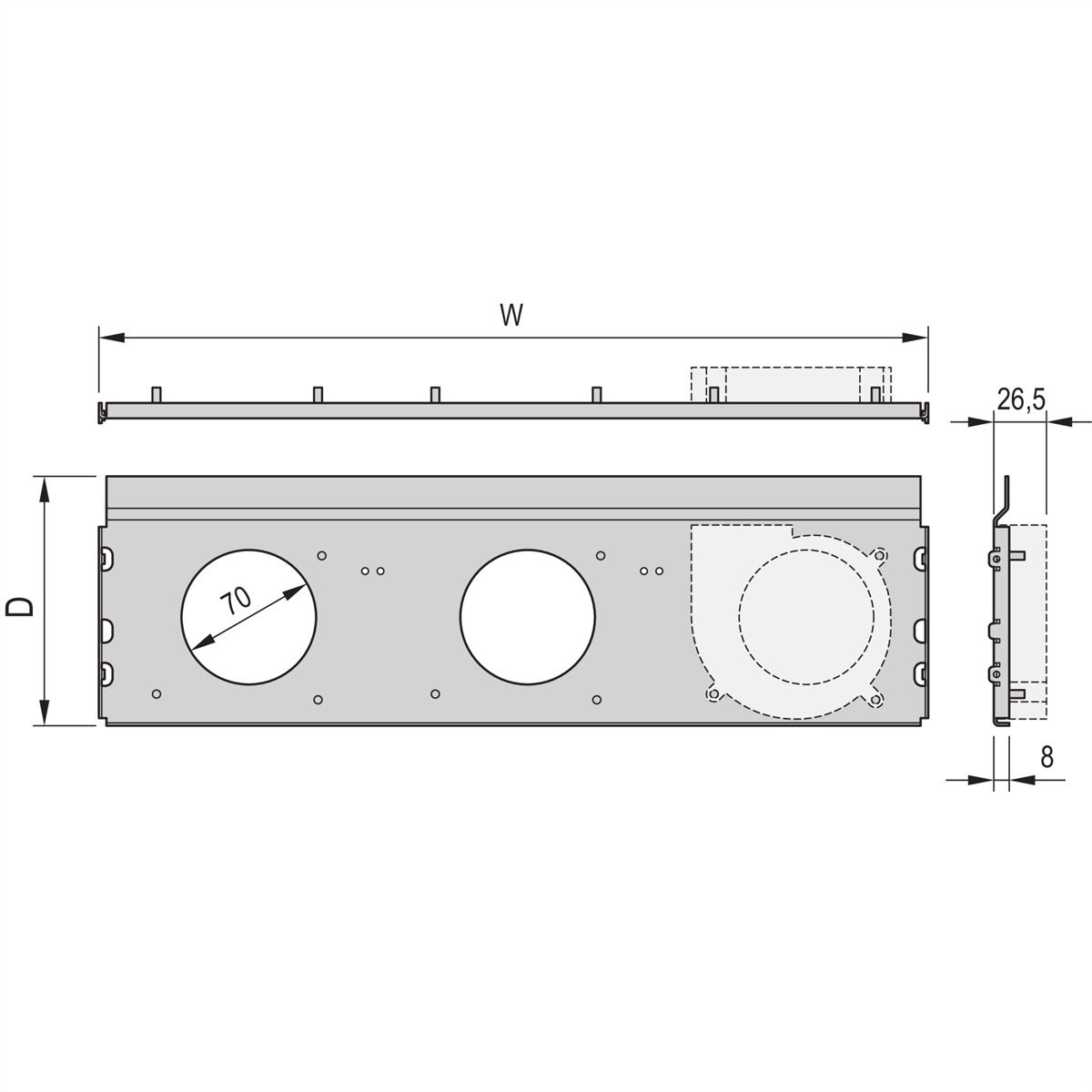 SCHROFF Radiallüftereinheit für ratiopacPRO air - LUEFTERWANNE 28TE 220T KPL.