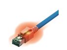 EasyLan DualBoot LED Patchkabel RJ45 S/FTP Kat.6A (Class EA), mit saCon Stecker, LSOH, blau, 3 m