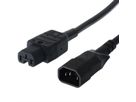 BACHMANN Netzkabel Kaltgerätestecker-Stecker auf Warmgeräte-Kupplung, IEC320 C14/C15, schwarz, 1,5 m