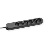 BACHMANN SMART Steckdosenleiste 6x Schutzkontakt, schwarz, 1,5 m
