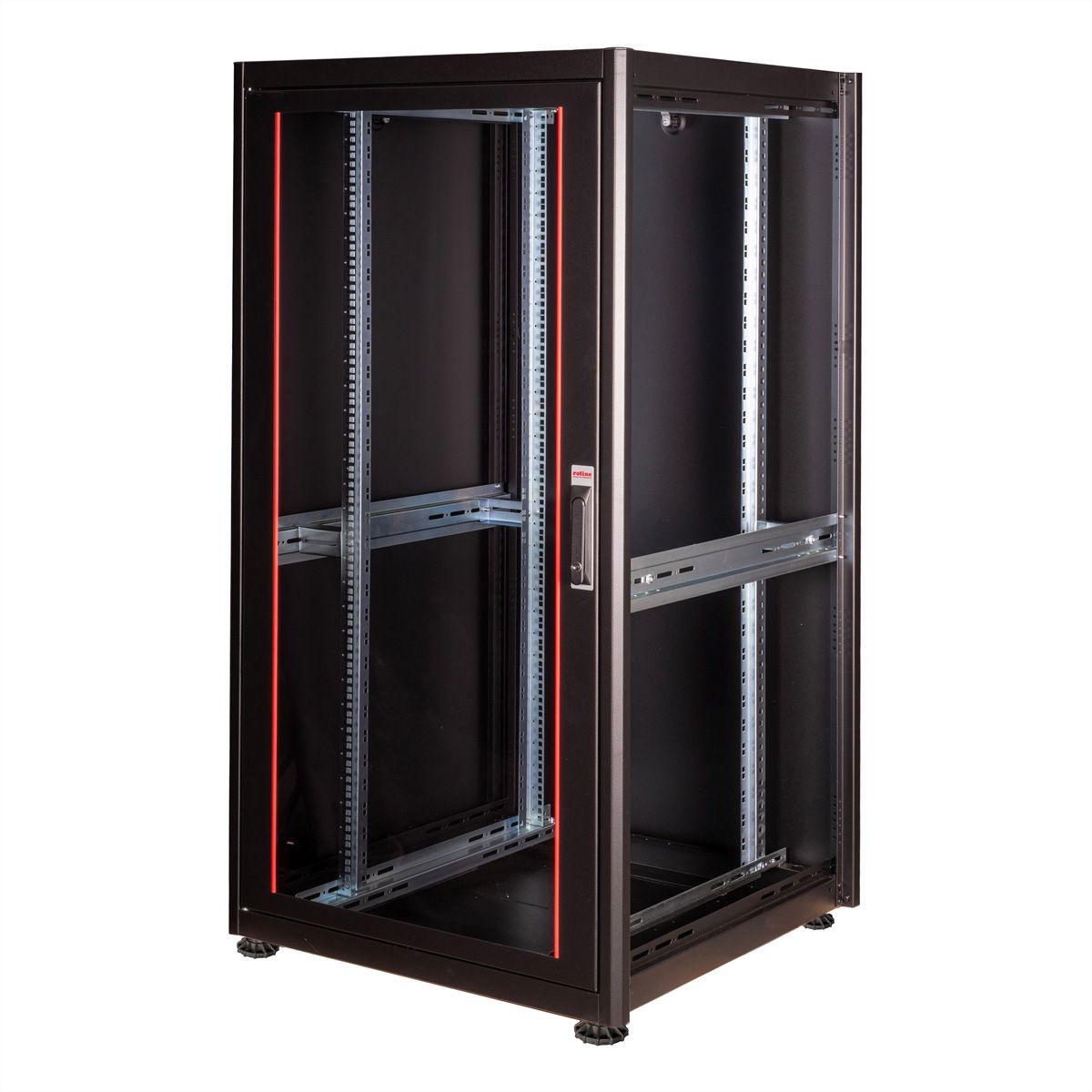 ROLINE 19-Zoll Netzwerkschrank Basic 32 HE, 600x600 BxT Glastür schwarz
