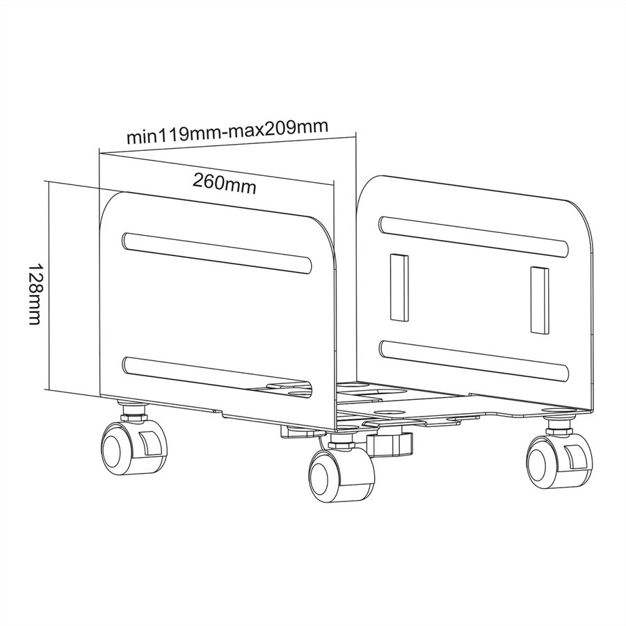 VALUE PC-Ständer, rollbar, schwarz