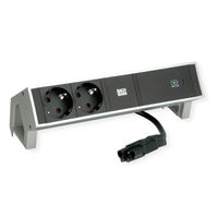 BACHMANN DESK2 2xSchutzkontakt USB C, USB Charger 60W 0,2m GST18 INOX